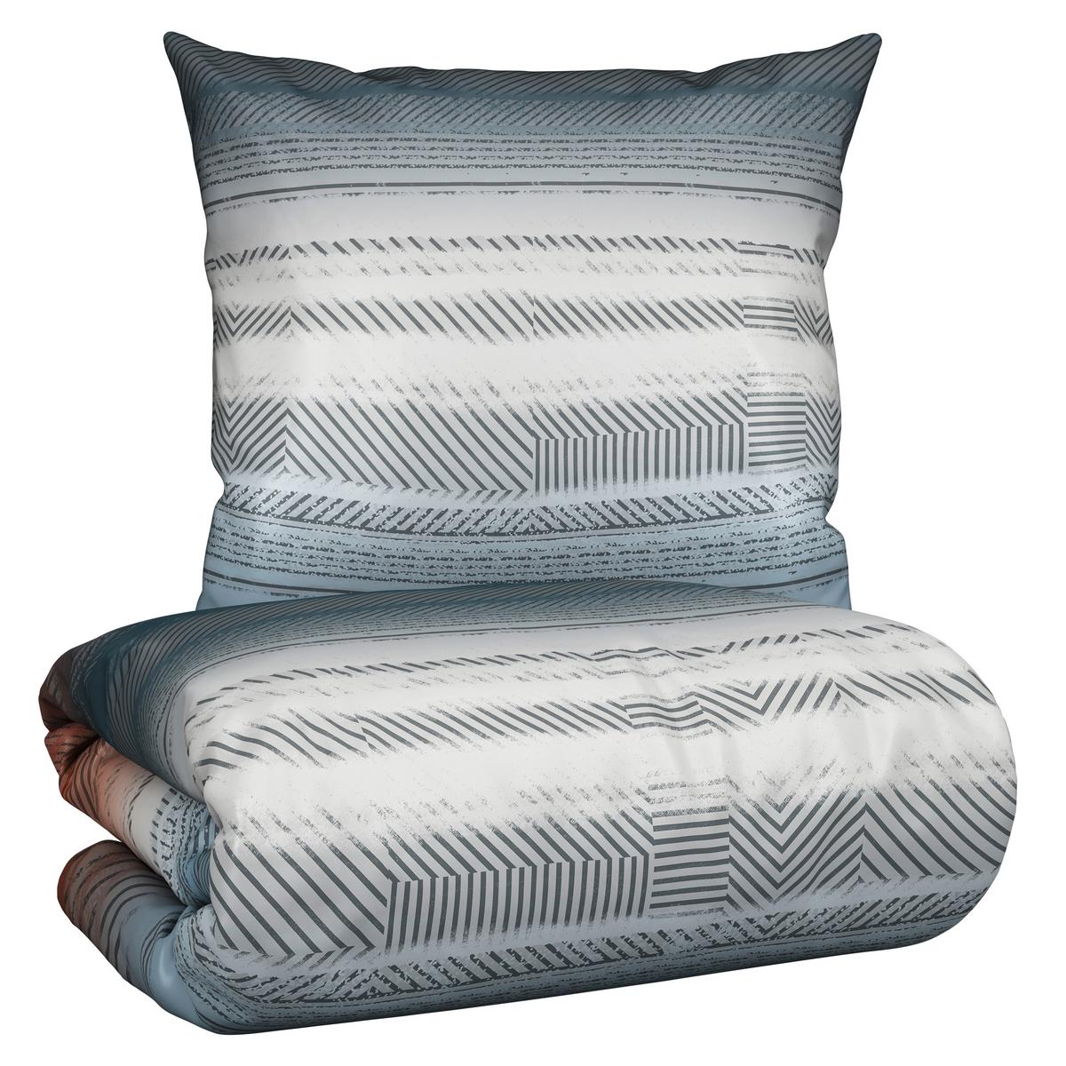 Bettwäsche Bruno XL ca. 155x200cm - Blau/Petrol, MODERN, Textil (155/220cm) - Premium Living