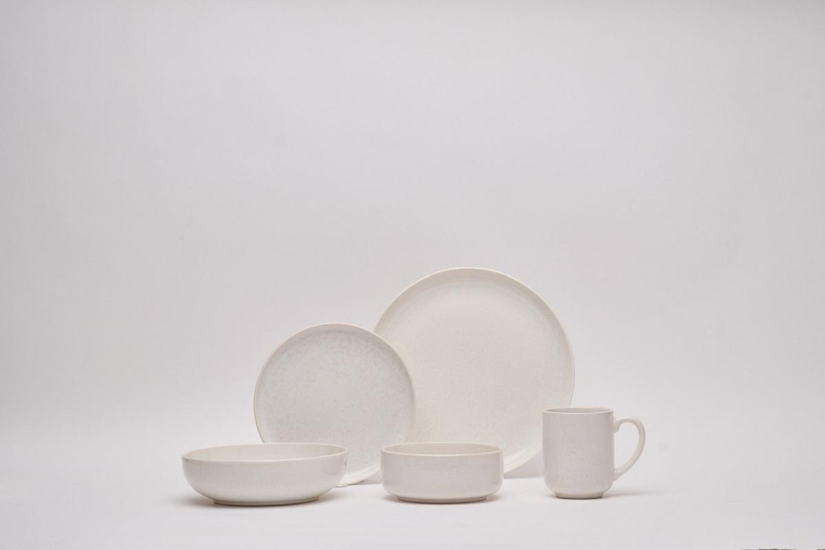 SERWIS OBIADOWO-ŚNIADANIOWY MARBELLA - beżowy, Trend, ceramika - Novel