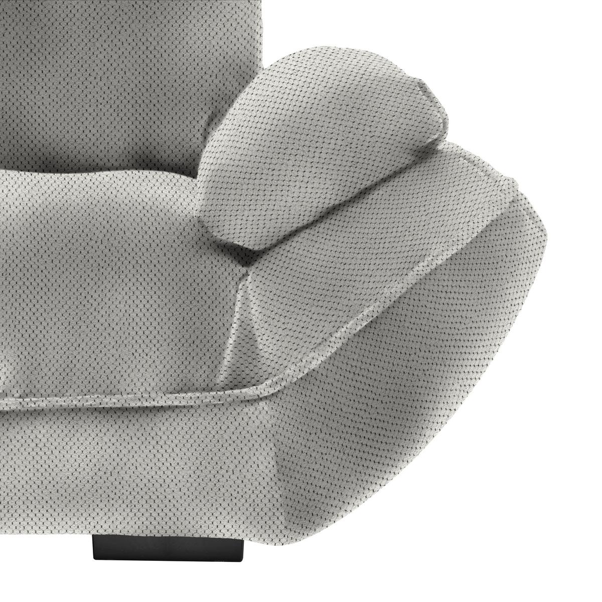 Wohnlandschaft Vivo Grauweiß - Grauweiß/Schwarz, MODERN, Kunststoff/Textil (179/63/317cm) - Premium Living
