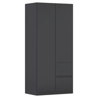 Drehtürenschrank COSTA ca.91x197x54cm Schwarz - Grau, MODERN, Holzwerkstoff (91/197/54cm) - Rauch Möbel
