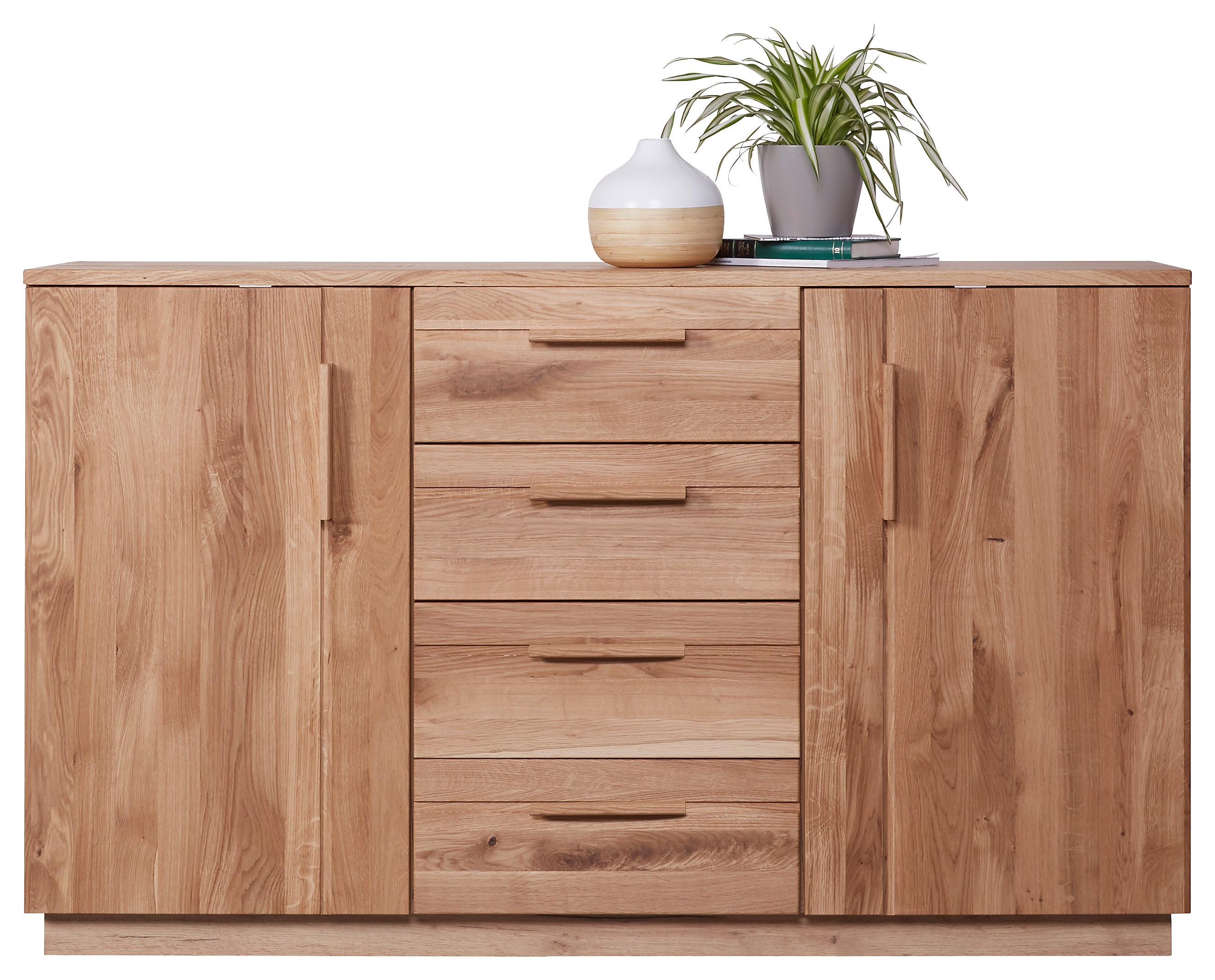 Kommode in Eichefarben teilmassiv - Eichefarben, KONVENTIONELL, Holz/Holzwerkstoff (150/89/45cm) - ecoTree