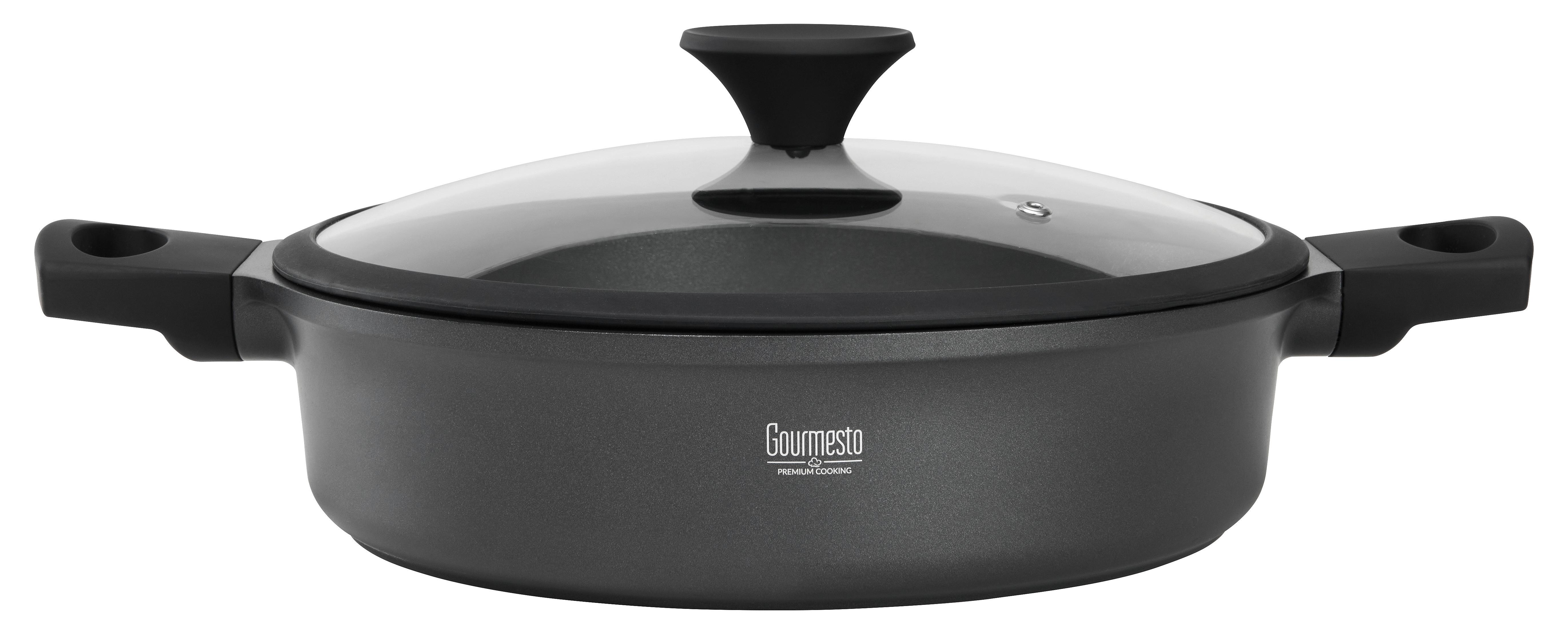 SERVERINGSPANNA BLACK LINE - klar/svart, Klassisk, metall/glas (28/7,5cm) - Gourmesto