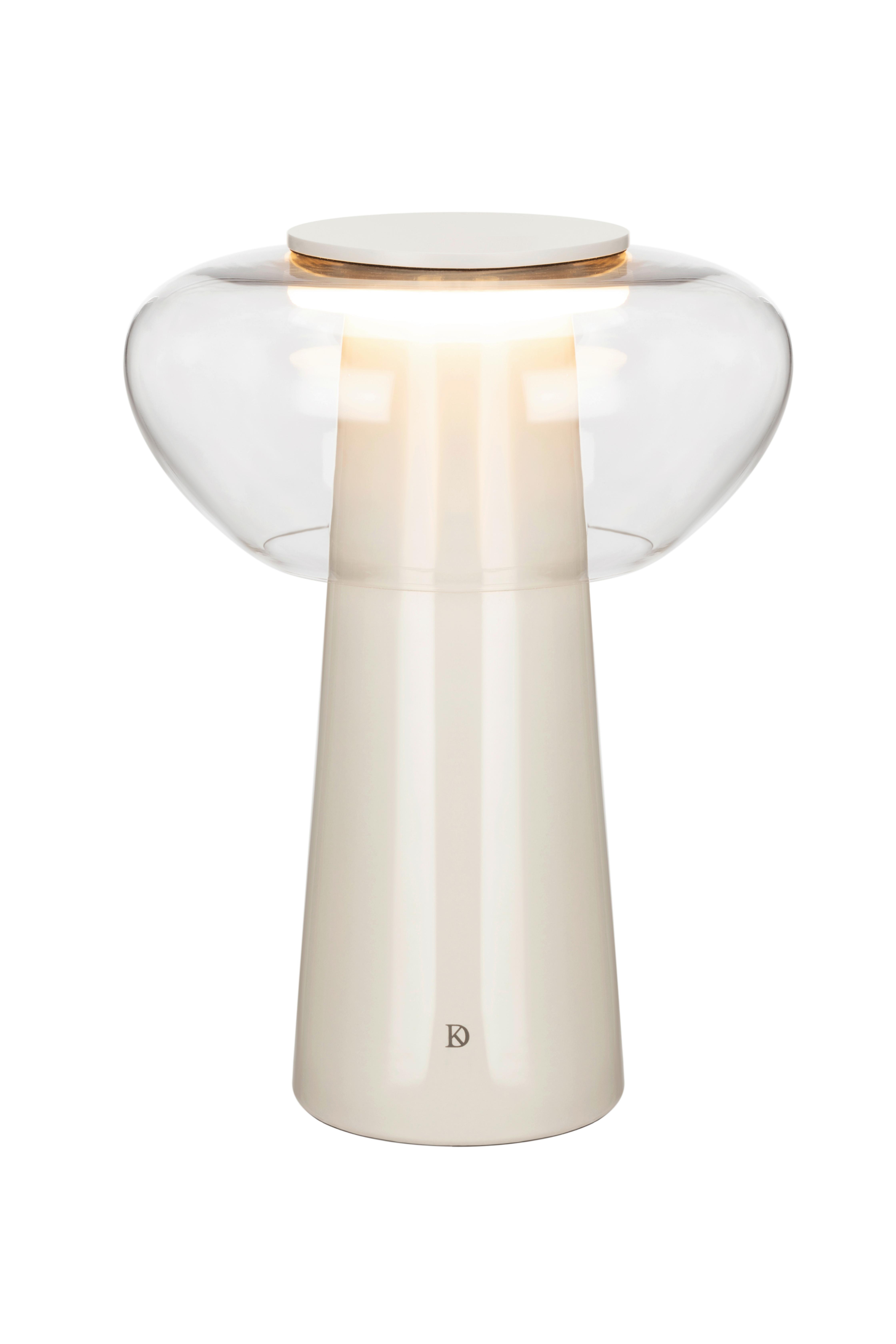LAMPA STOŁOWA LED DAJA *DK* - szary, Design, metal/szkło (28/38,4cm) - Dieter Knoll