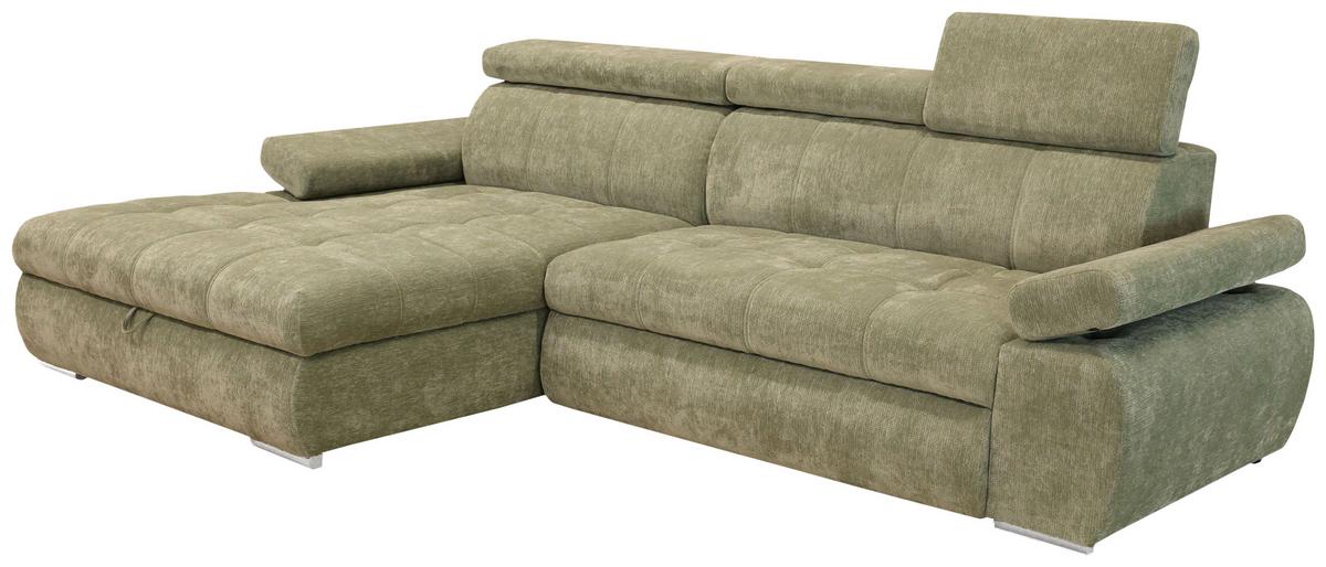 Colțar Vegas - verde salvie, Design, lemn/textil (173/294cm) - Modern Living
