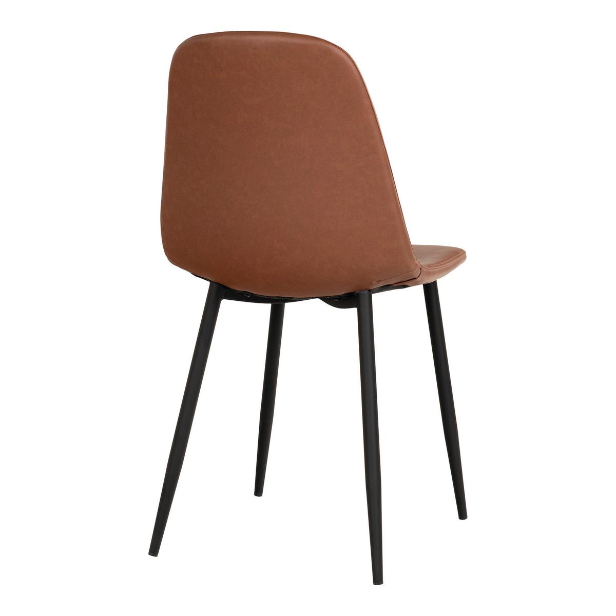 Stuhl-Set Stockholm 2er-Set Cognac/Schwarz - Cognac/Schwarz, MODERN, Textil/Metall (44/86/54cm) - MID.YOU