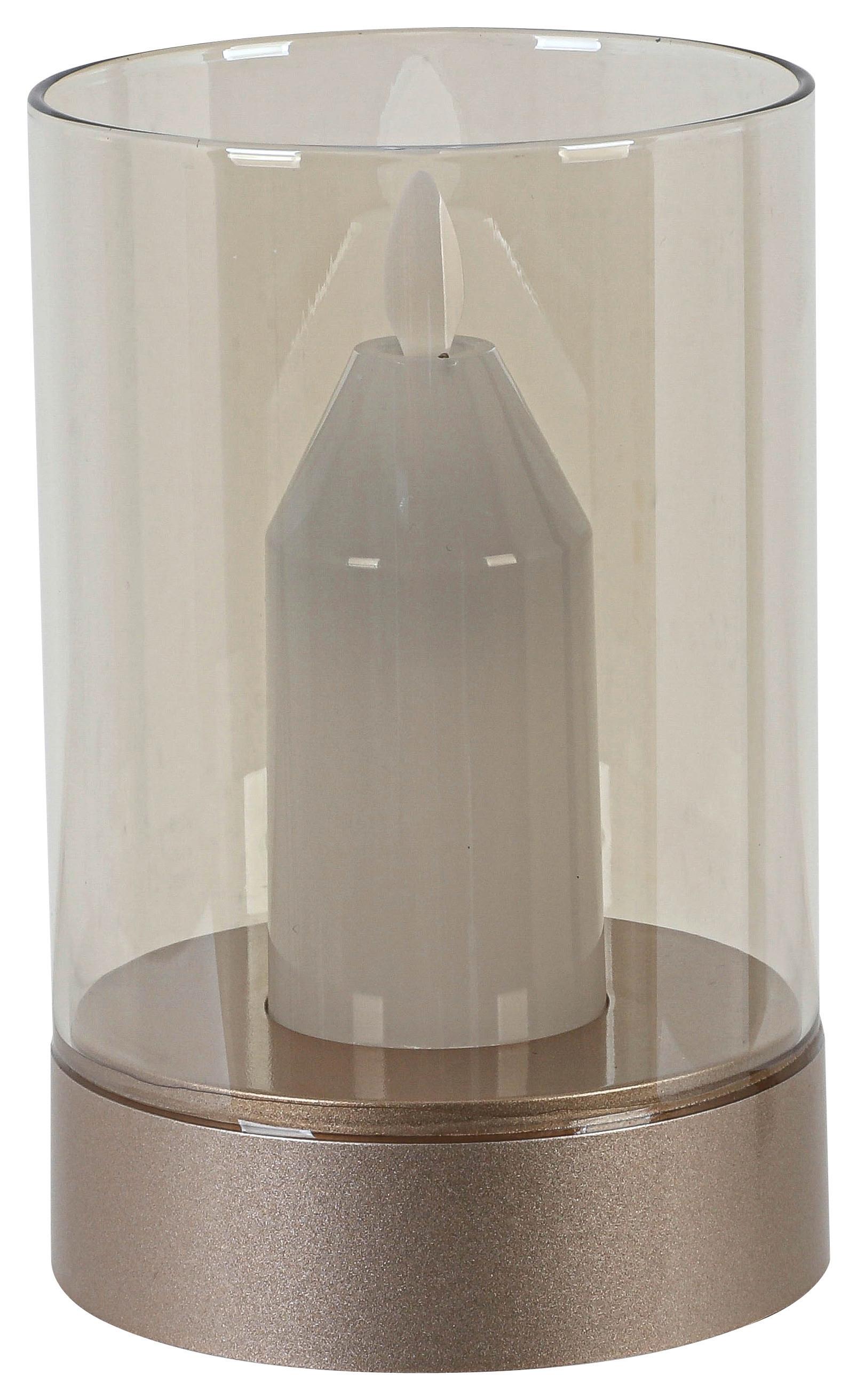LED-DEKORATIONSLAMPA FLAMMI - vit/kromfärg, Modern, metall/glas (8,5/13cm) - Mömax