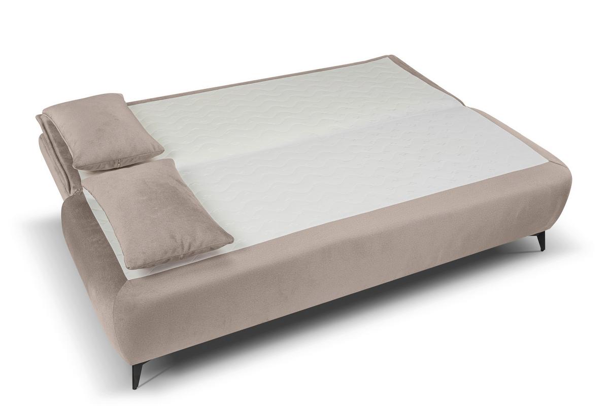 Schlafsofa Sendi Beige - Beige/Schwarz, Basics, Holz/Textil (210/103/90cm) - MID.YOU