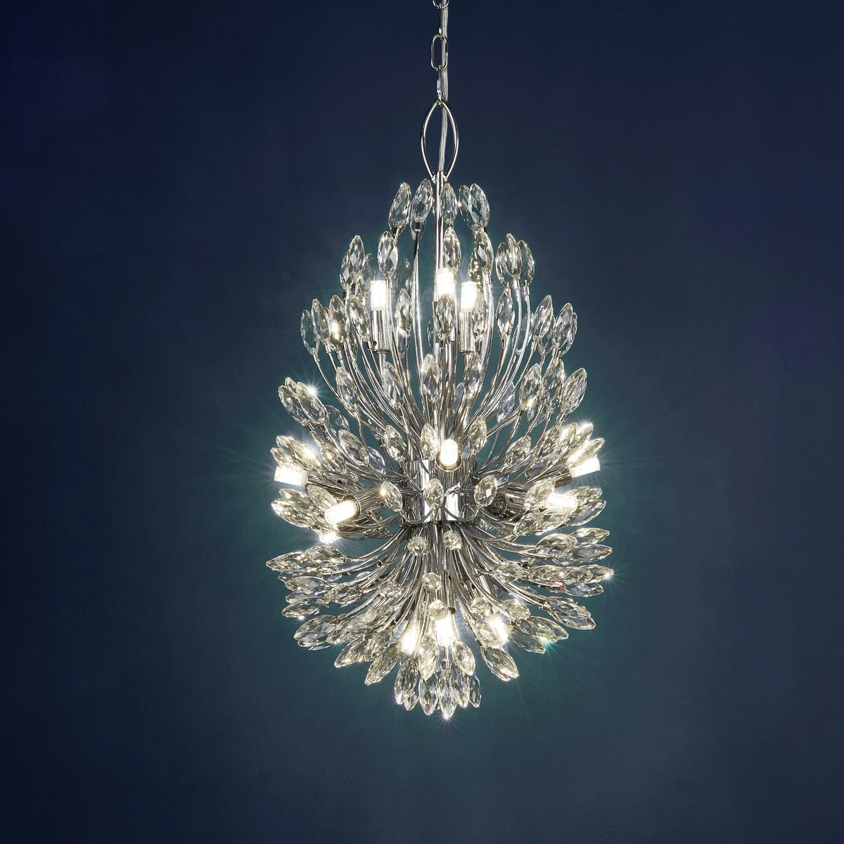 Kristály Függőlámpa 86012-14cc - krómszínű/átlátszó, Design, üveg/fém (64/37/37cm)