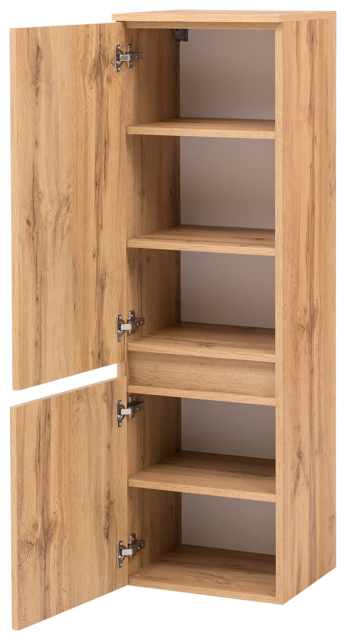 Badezimmer ''Helsinki'', Weiß/Eichefarben - Eichefarben/Weiß, KONVENTIONELL, Glas/Holzwerkstoff (120cm) - Held