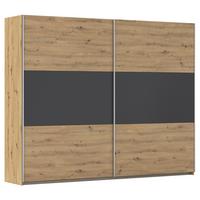 DULAP CU UșI CULISANTE FOSTER - stejar Artisan/gri, Konventionell, material pe bază de lemn (261/210/59cm)