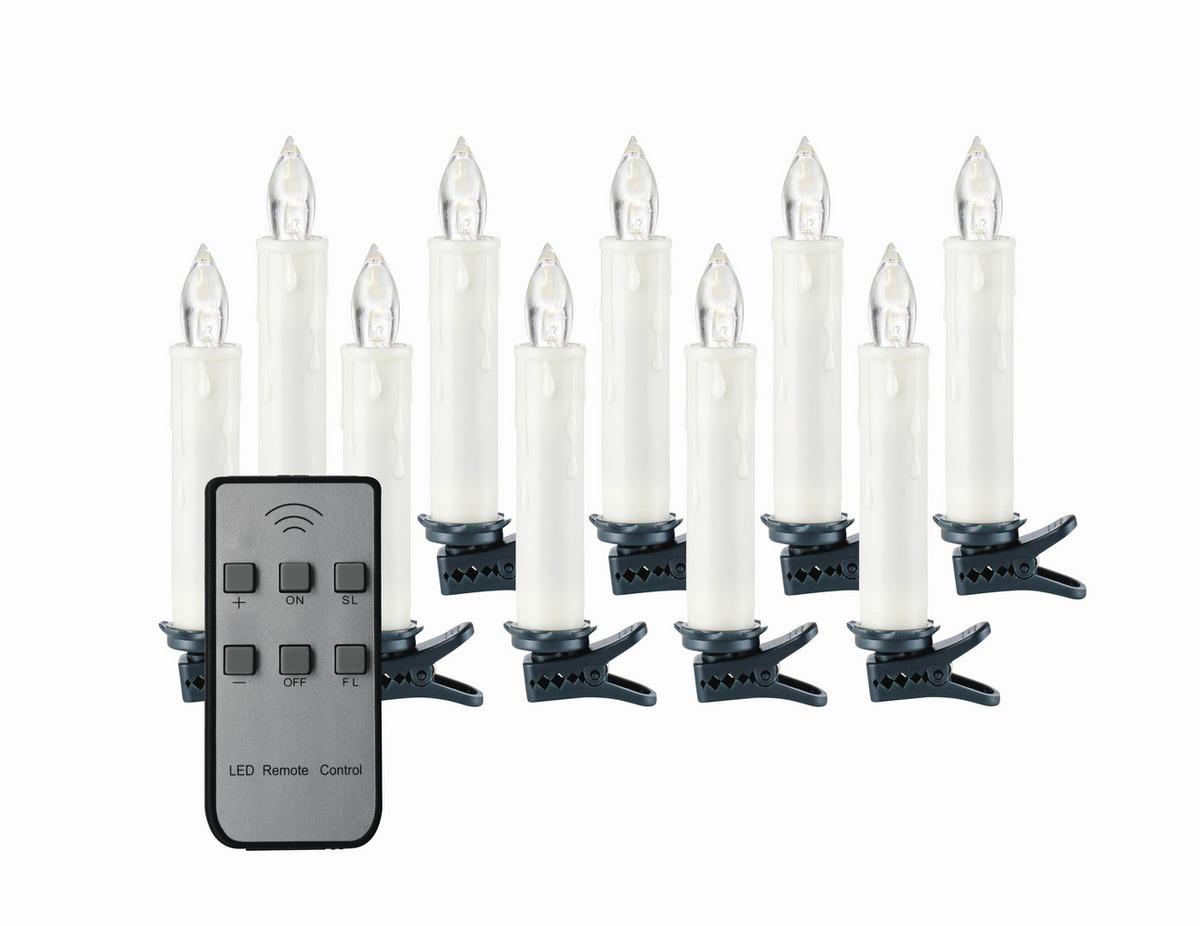 ZESTAW ŚWIEC LED 39700003SW - biały/przezroczysty, Konventionell, tworzywo sztuczne/metal (10,5l) - X-Mas