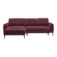 Ecksofa Custom Bordeaux - Bordeaux/Schwarz, MODERN, Textil/Metall (164/85/255cm) - Mömax