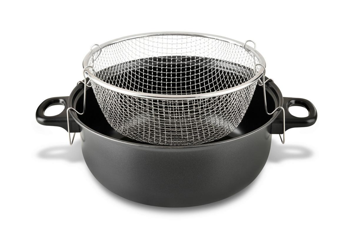 Fritiertopf Fryer in Schwarz - Klar/Schwarz, Konventionell, Glas/Kunststoff - Modern Living