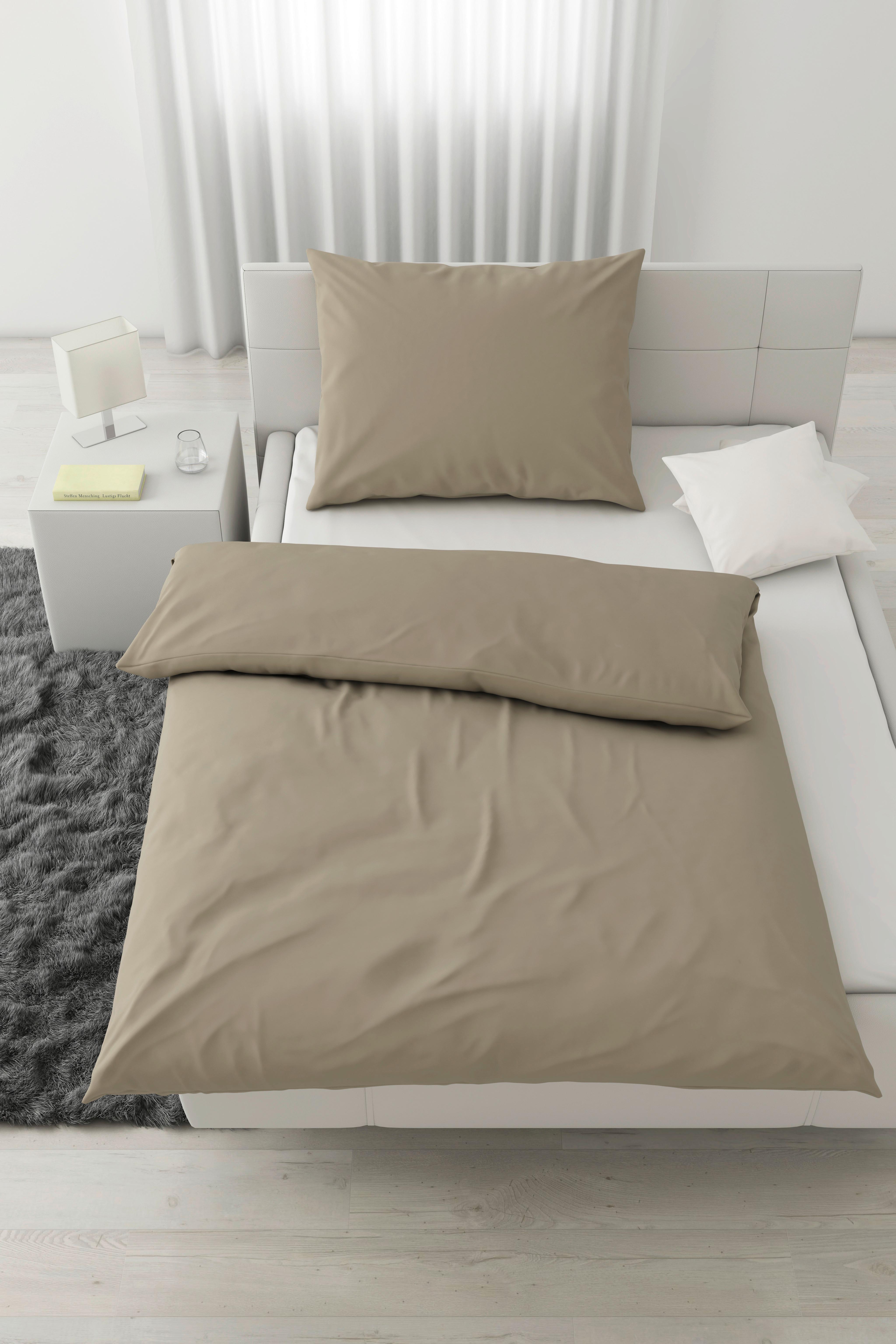 Bettwäsche Stone Washed Uni ca. 140x220cm - Naturfarben, MODERN, Textil (140/220cm) - Modern Living