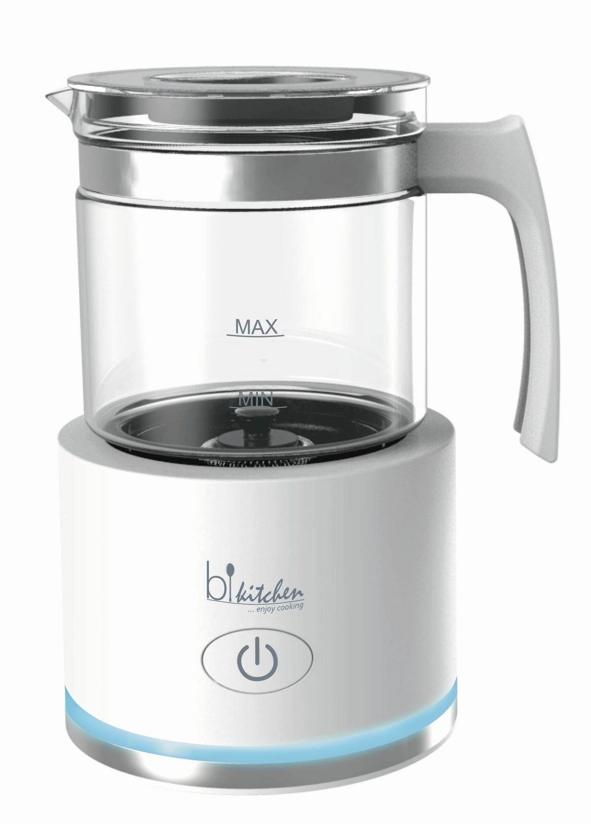 SPIENIACZ DO MLEKA MILK 250 - biały, Basics, tworzywo sztuczne/szkło (15,5/20,9/11,7cm) - Bikitchen