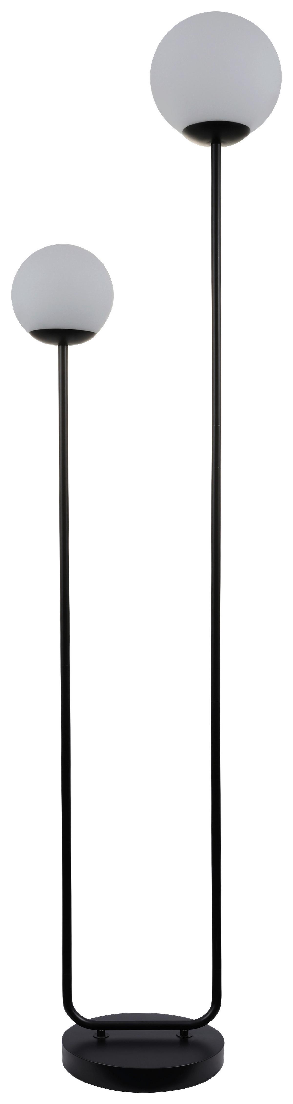 Stehleuchte Sehr Schwarz/Weiß max. 25 Watt - Schwarz/Weiß, MODERN, Glas/Metall (35/160cm)