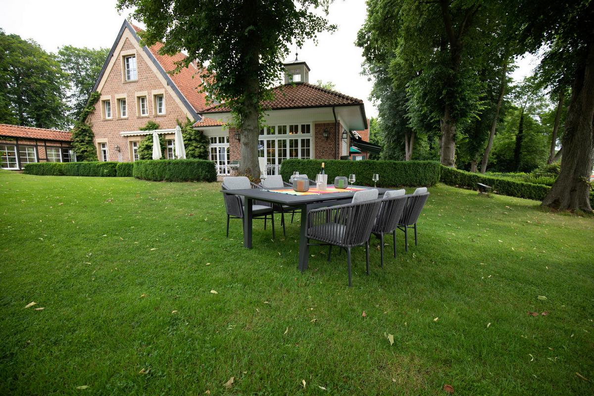 Gartenset Manhattan Anthrazit/Grau - Anthrazit/Grau, Basics, Textil/Metall (180/240/100/70cm) - Gardenson