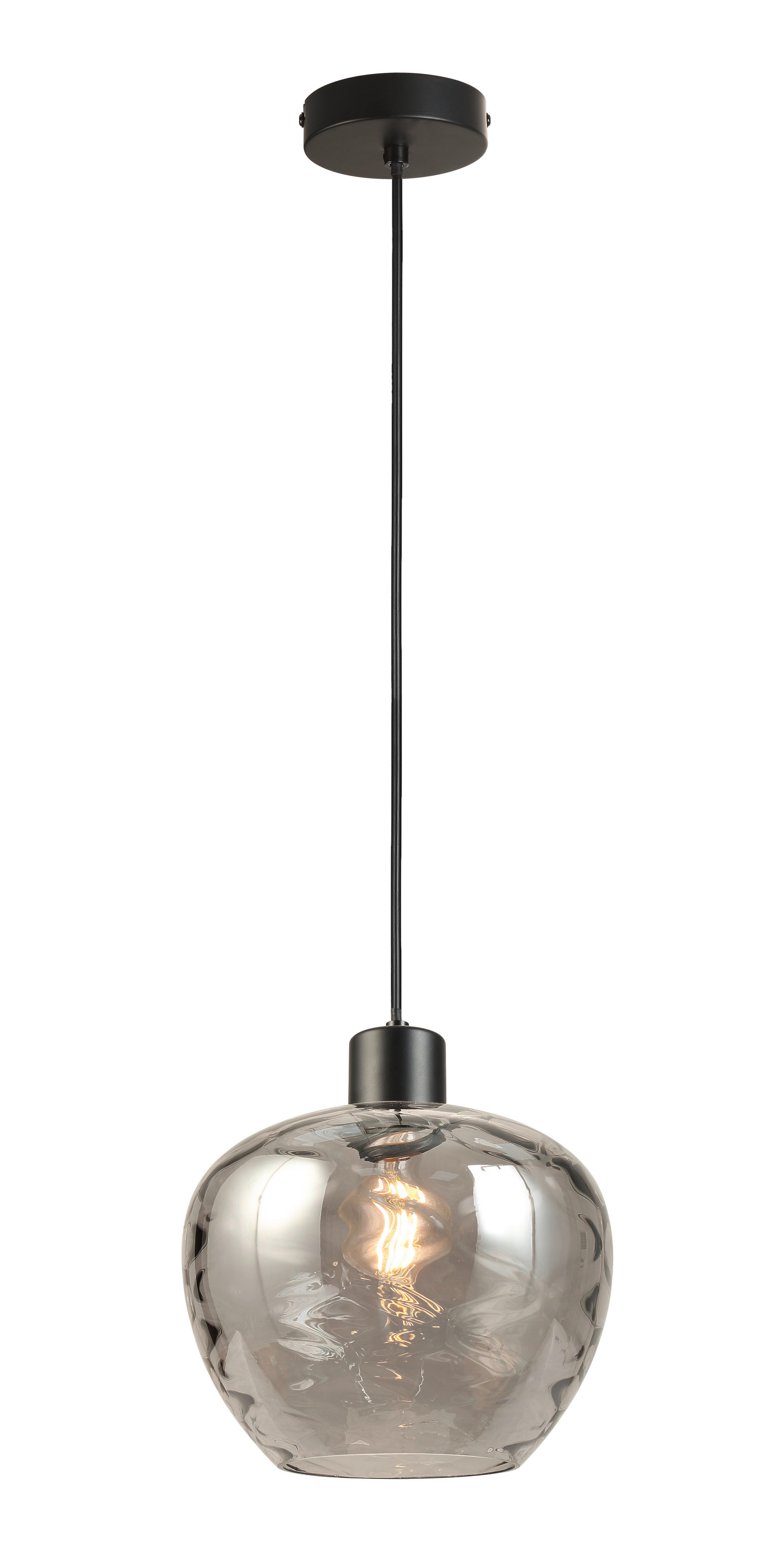 Viseča Svetilka Ruz - črna, Moderno, kovina/steklo (24/120cm) - Modern Living