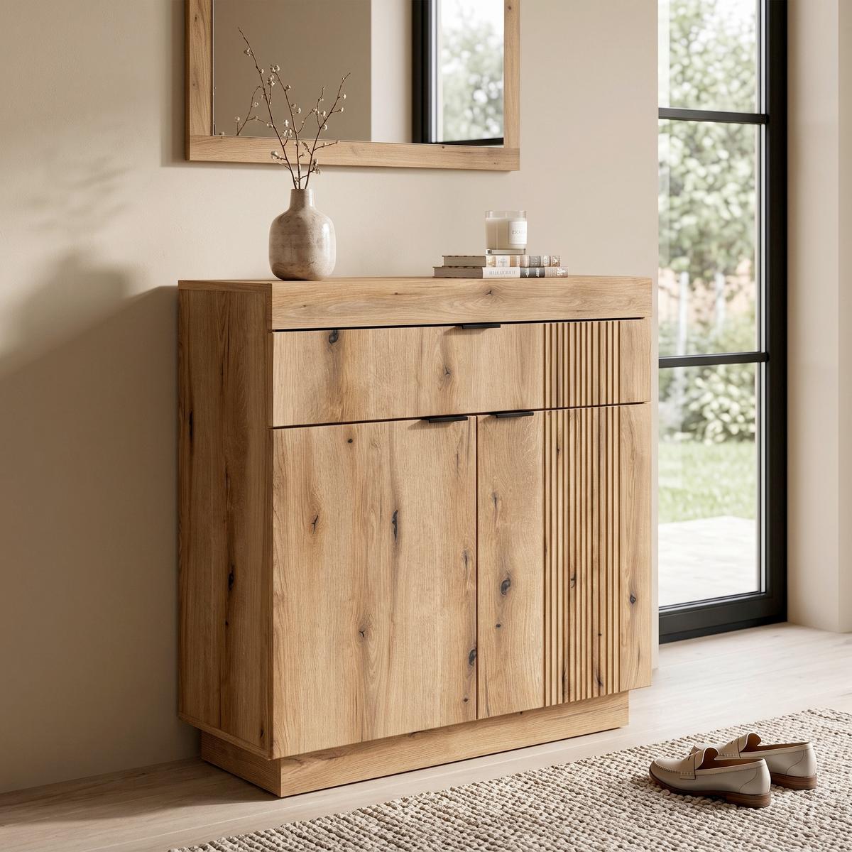 Dulap Pentru Pantofi Delamar - culoare lemn stejar, Trend, material pe bază de lemn (88,2/92,5/39,6cm) - Modern Living