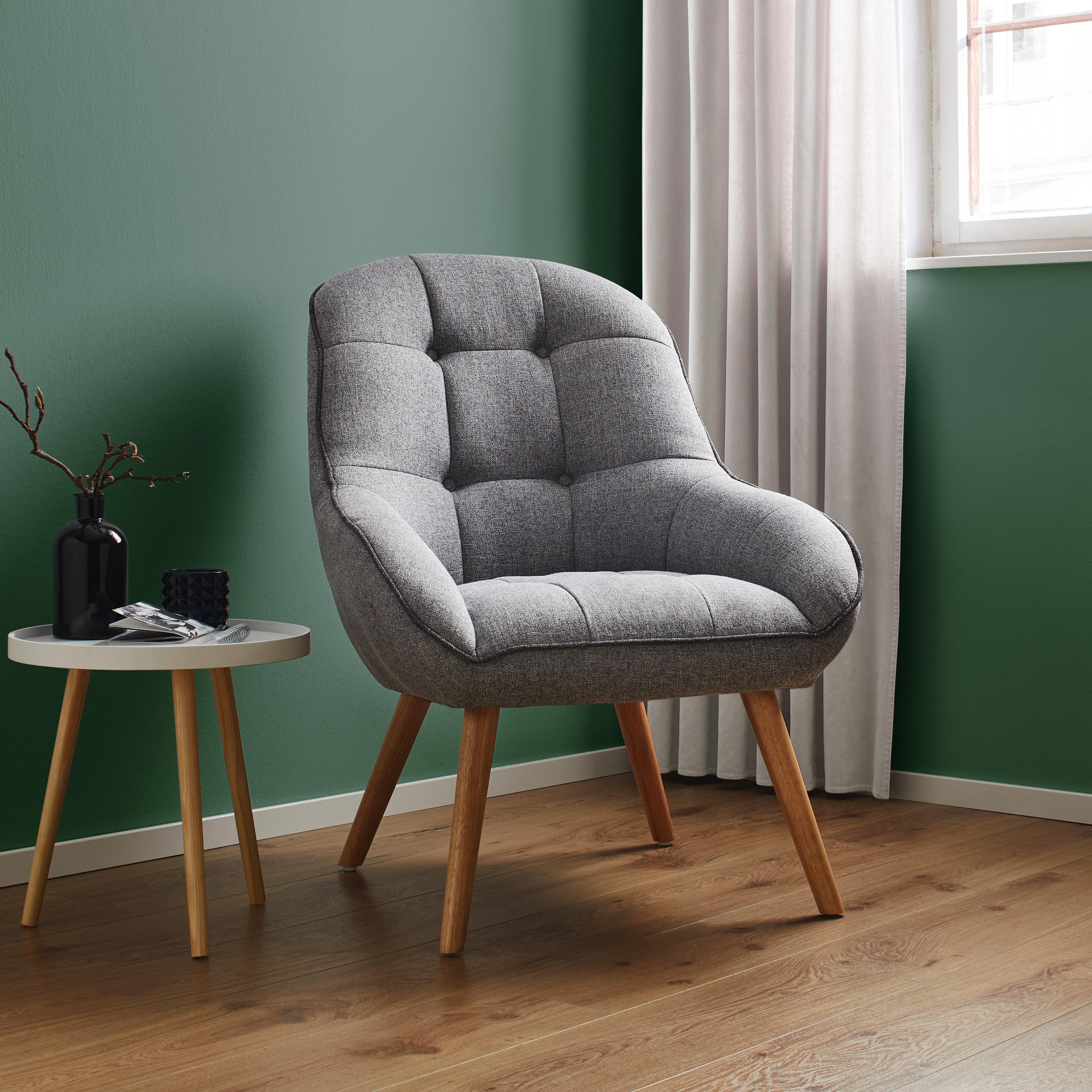 Sessel in Hellgrau 'Maximilian' - Hellgrau, MODERN, Holz/Textil (70,5/93/84,5cm) - Bessagi Home