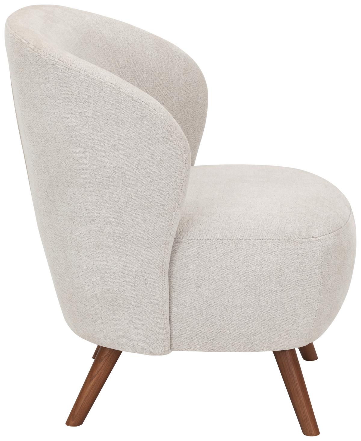 FOTEL KELIDA - kremowy/kolor orzecha włoskiego, Design, tkanina/drewno (66/78/69cm) - MID.YOU
