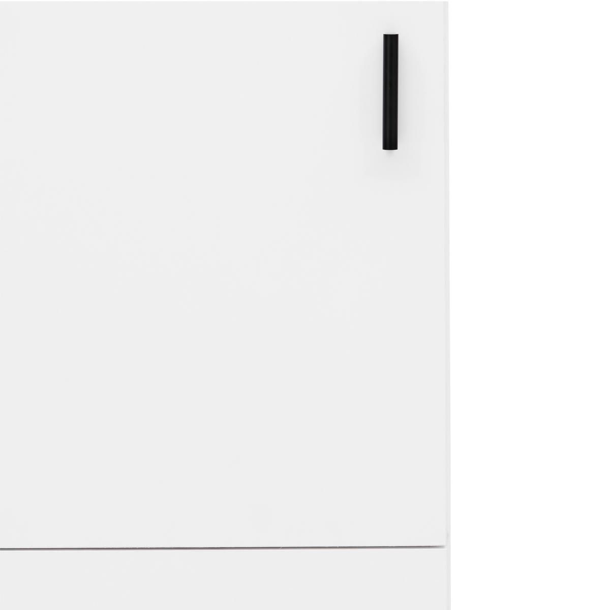 Zeilenschrank Lugo Alpinweiss - Weiss/Schwarz, Modern, Holzwerkstoff/Kunststoff (34,8/142,9/36cm) - Mömax