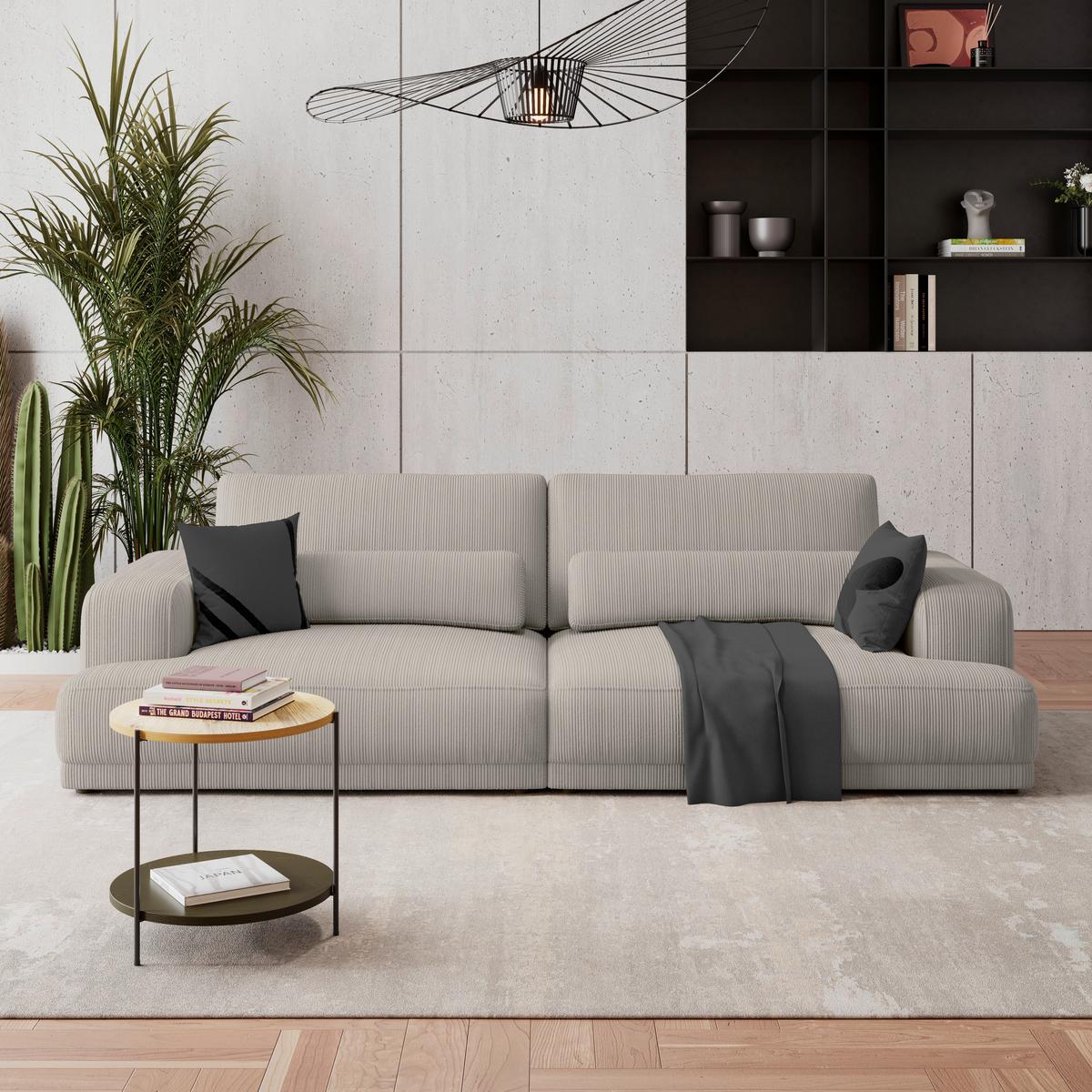 Velika Sofa Savona - boje sedefa, Trend, tekstil (260/77/111cm) - Luca Bessoni