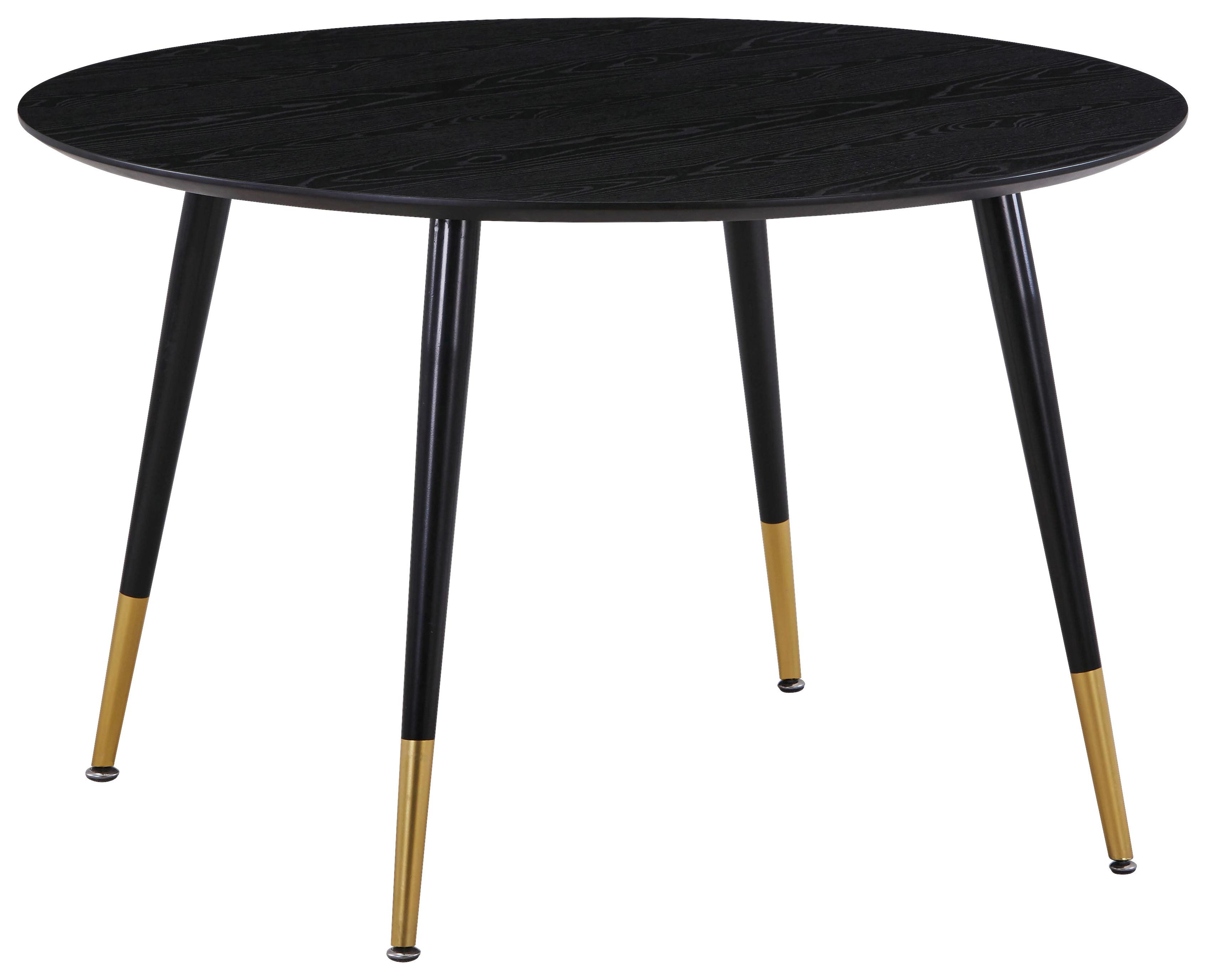 Esstisch Dipp Ø ca. 115 cm Schwarz/Messing - Messingfarben/Schwarz, Design, Holzwerkstoff/Metall (115/115/75cm) - Livetastic