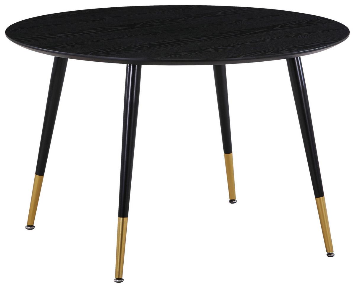 Esstisch Dipp Ø ca. 115 cm Schwarz/Messing - Messingfarben/Schwarz, Design, Holzwerkstoff/Metall (115/115/75cm) - Livetastic