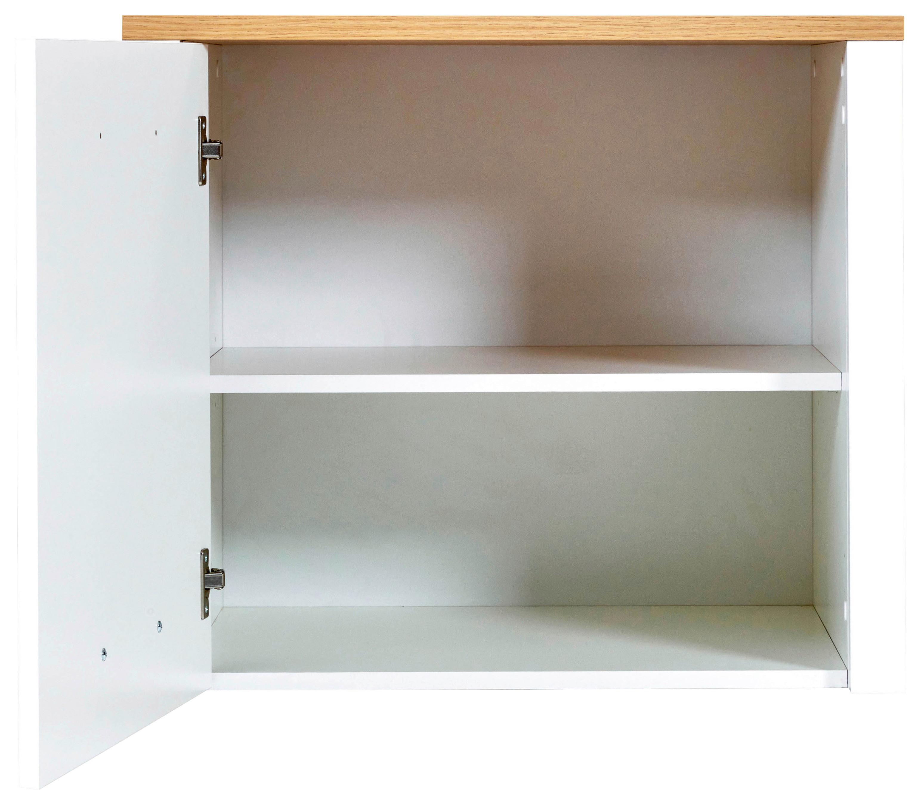 Aufsatzschrank Sicilia Weiß/Eiche Artisan - Silberfarben/Weiß, MODERN, Holzwerkstoff/Metall (70/60,5/60cm) - Mömax
