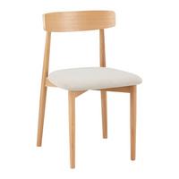 Stol Noah, Bež, Masiven Hrast - bež/naravne barve, Moderno, tekstil/les (47/78/51cm) - Bessagi Home