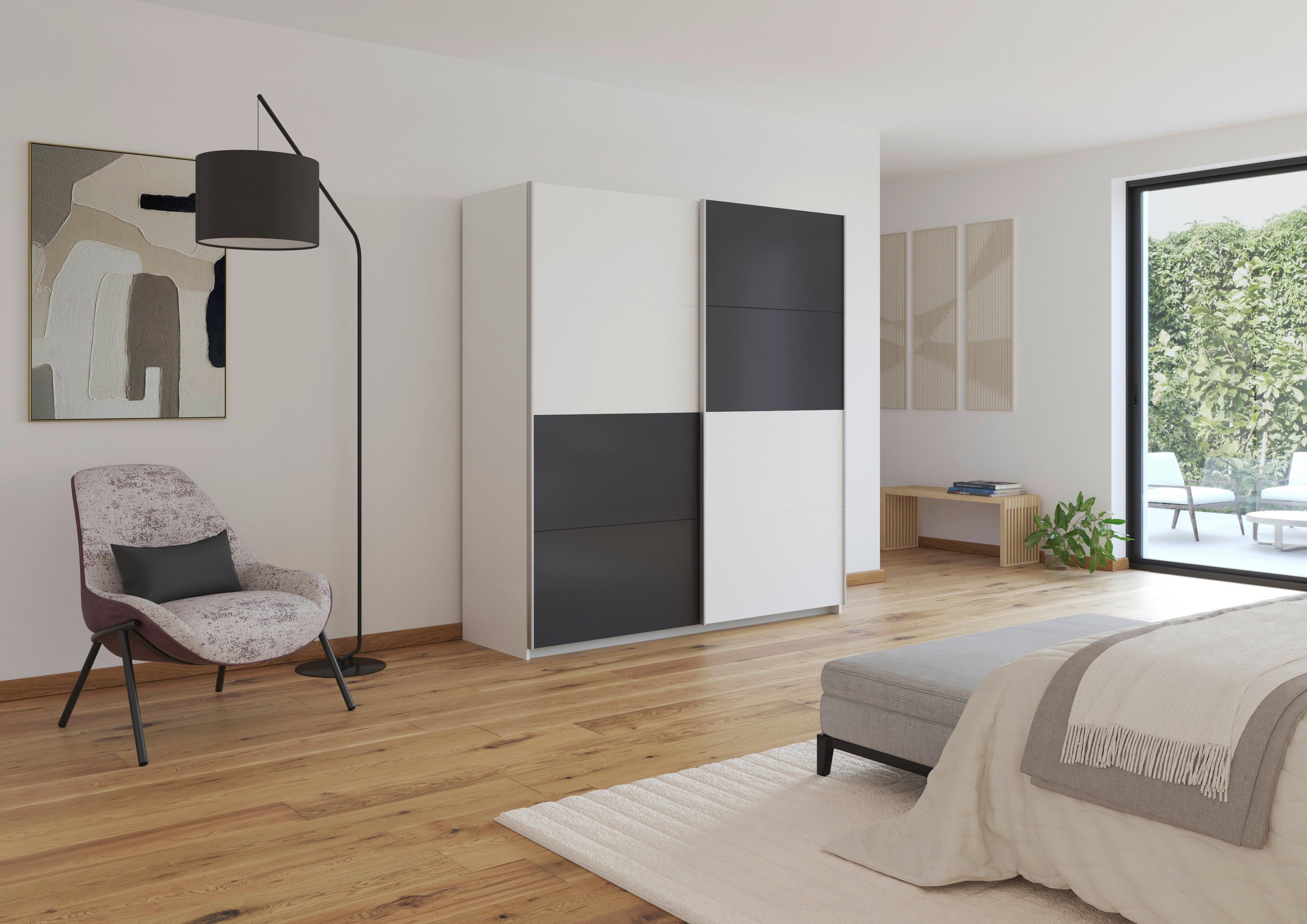 Ormar S Kliznim Vratima Subito - bijela/boje grafita, Moderno, drvni materijal/metal (181/197/61cm) - Modern Living