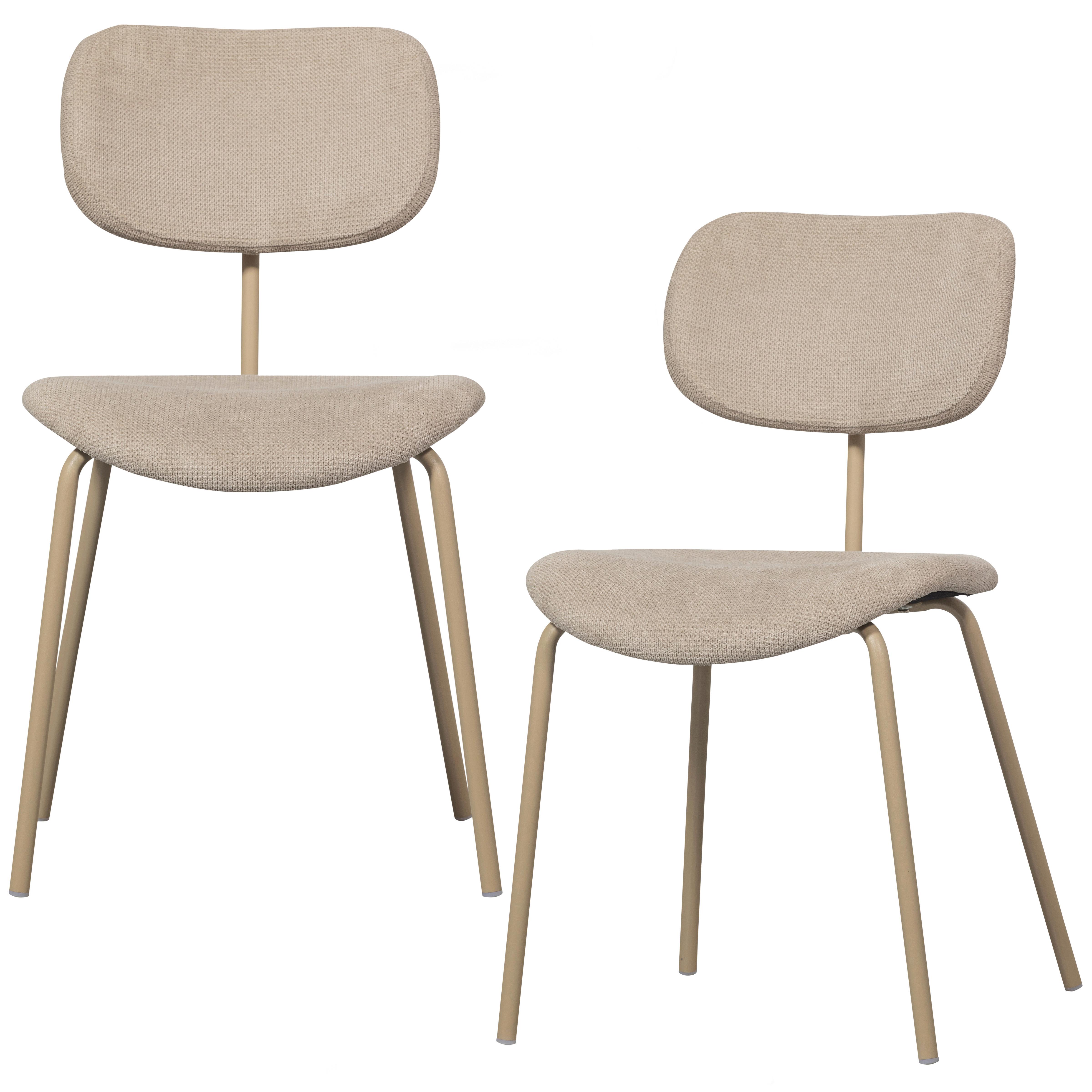STUHL-SET Link Sandfarben B: 54cm - Sandfarben, MODERN, Textil/Metall (54/78/45cm) - Livetastic