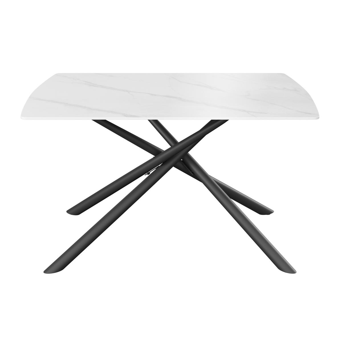 Jedilna Miza Mailand 140, Keramika - črna/bela, Moderno, kovina/keramika (140/75/90cm)