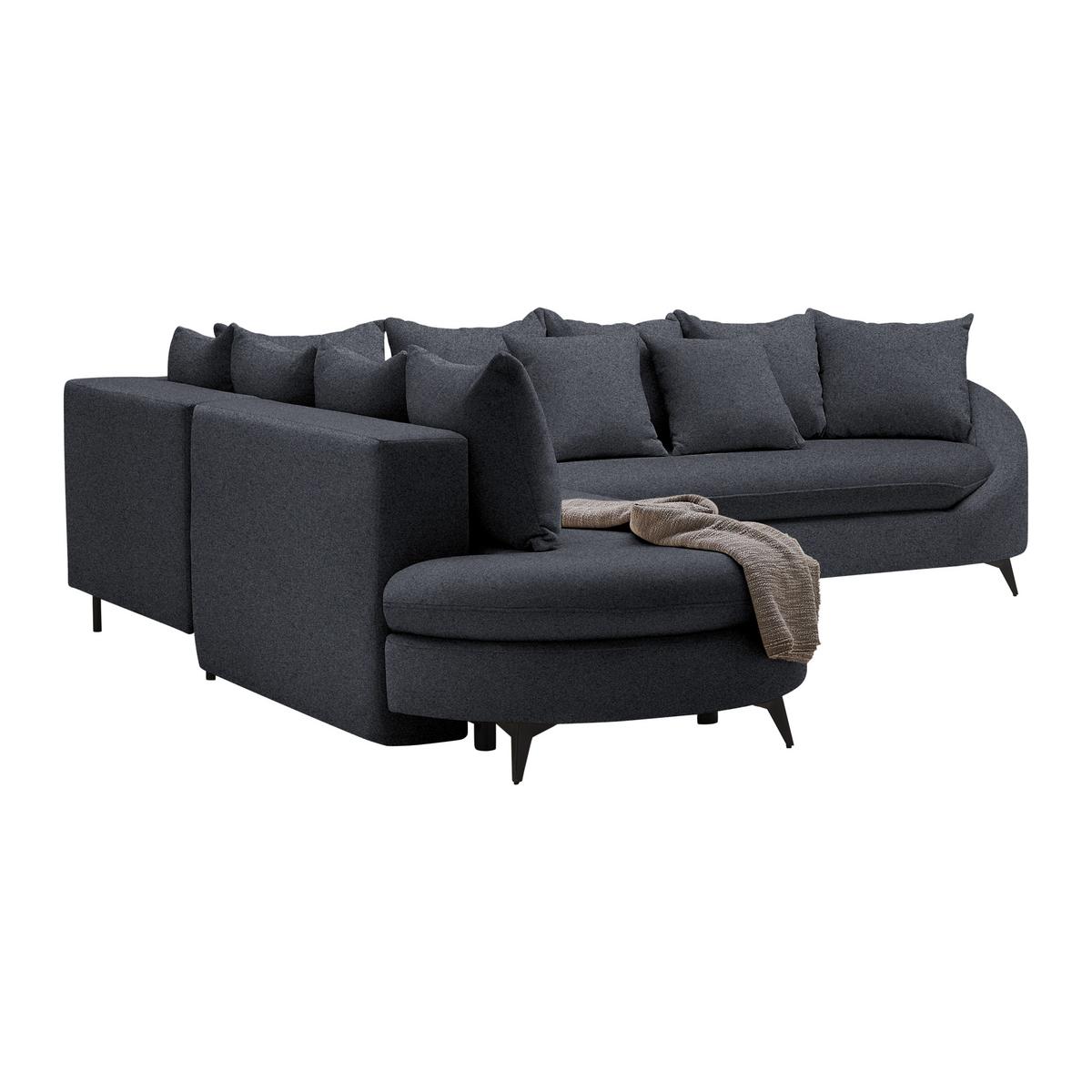 Ecksofa Axel Dunkelgrau - Dunkelgrau/Schwarz, MODERN, Textil/Metall (250/87/291cm) - Mömax