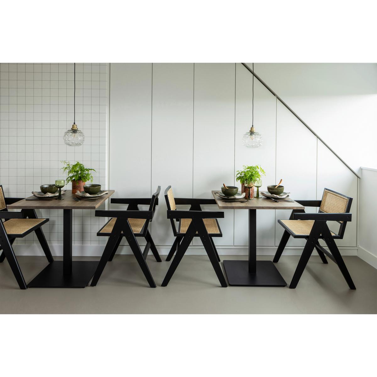 Armlehnstuhl Gunn Schwarz B: 54 cm - Schwarz/Naturfarben, Design, Holz (54/80/54cm) - Livetastic