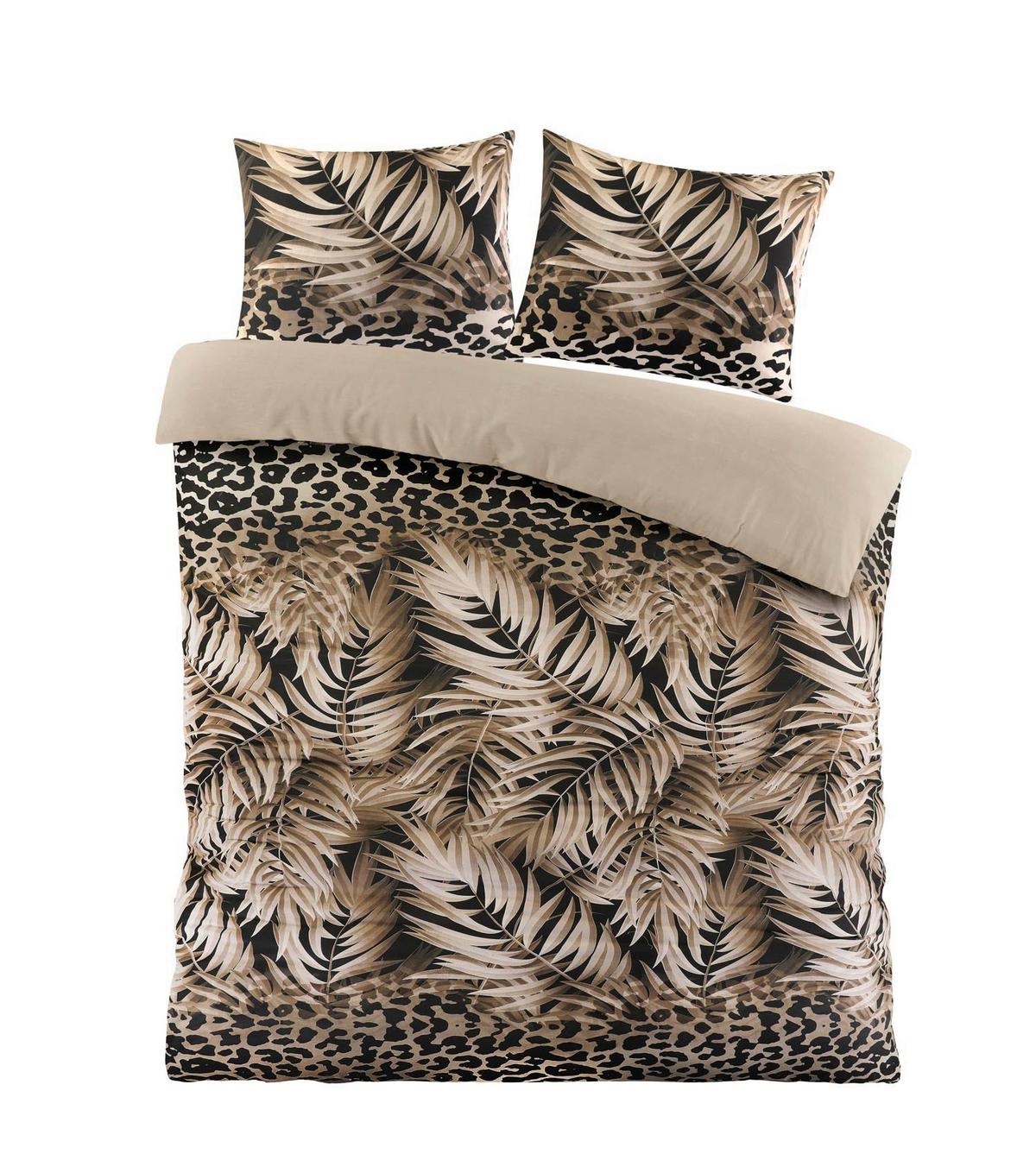 Ágyneműhuzat-garnitúra Jungle - fekete/homokszínű, textil (140/200cm) - Mömax