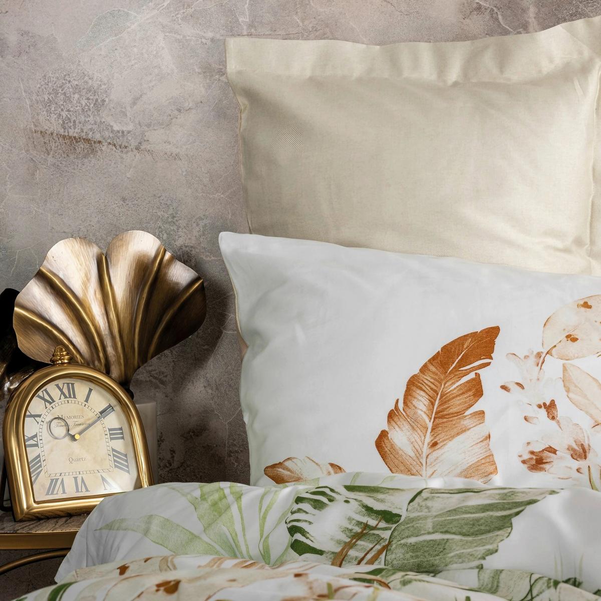 POŚCIEL LUSTER - BEIGE - beżowy/biały, Basics, tkanina (135/200cm)