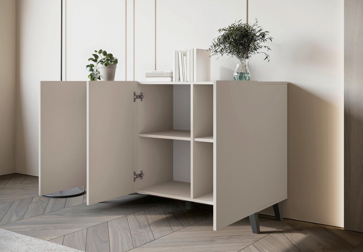 Sideboard Phuket Kaschmir - Kaschmir/Beige, Design, Holzwerkstoff/Kunststoff (120/76/39cm) - Livetastic