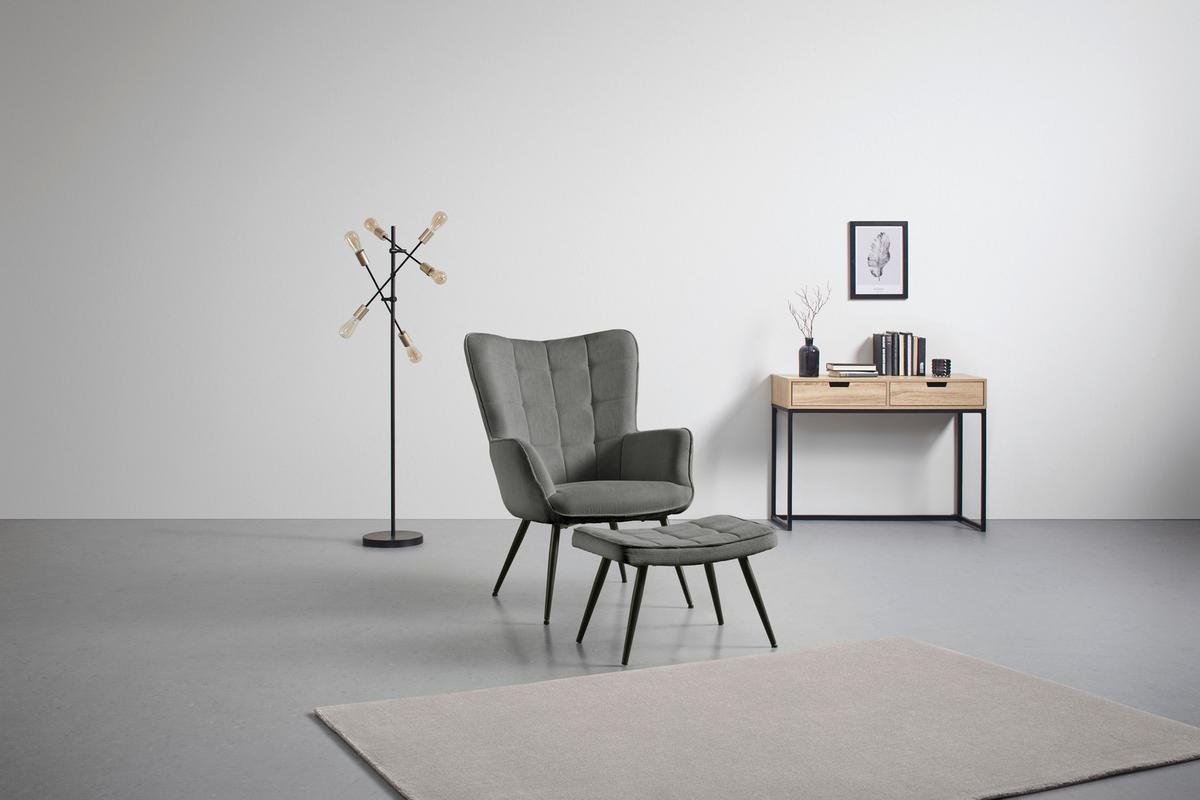 Taburet GUNVOR - gri, Modern, lemn/metal (59,5/39/40cm) - Mömax