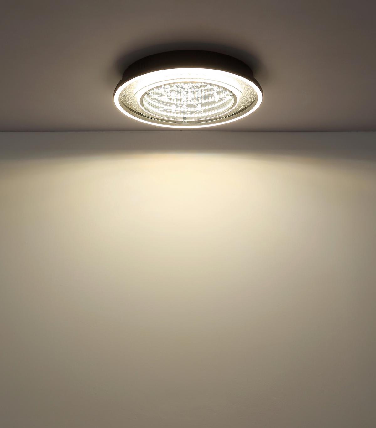 Led Stropna Svjetiljka Mirrora - bijela/srebrne boje, Design, staklo/metal (40/6,8cm) - Globo