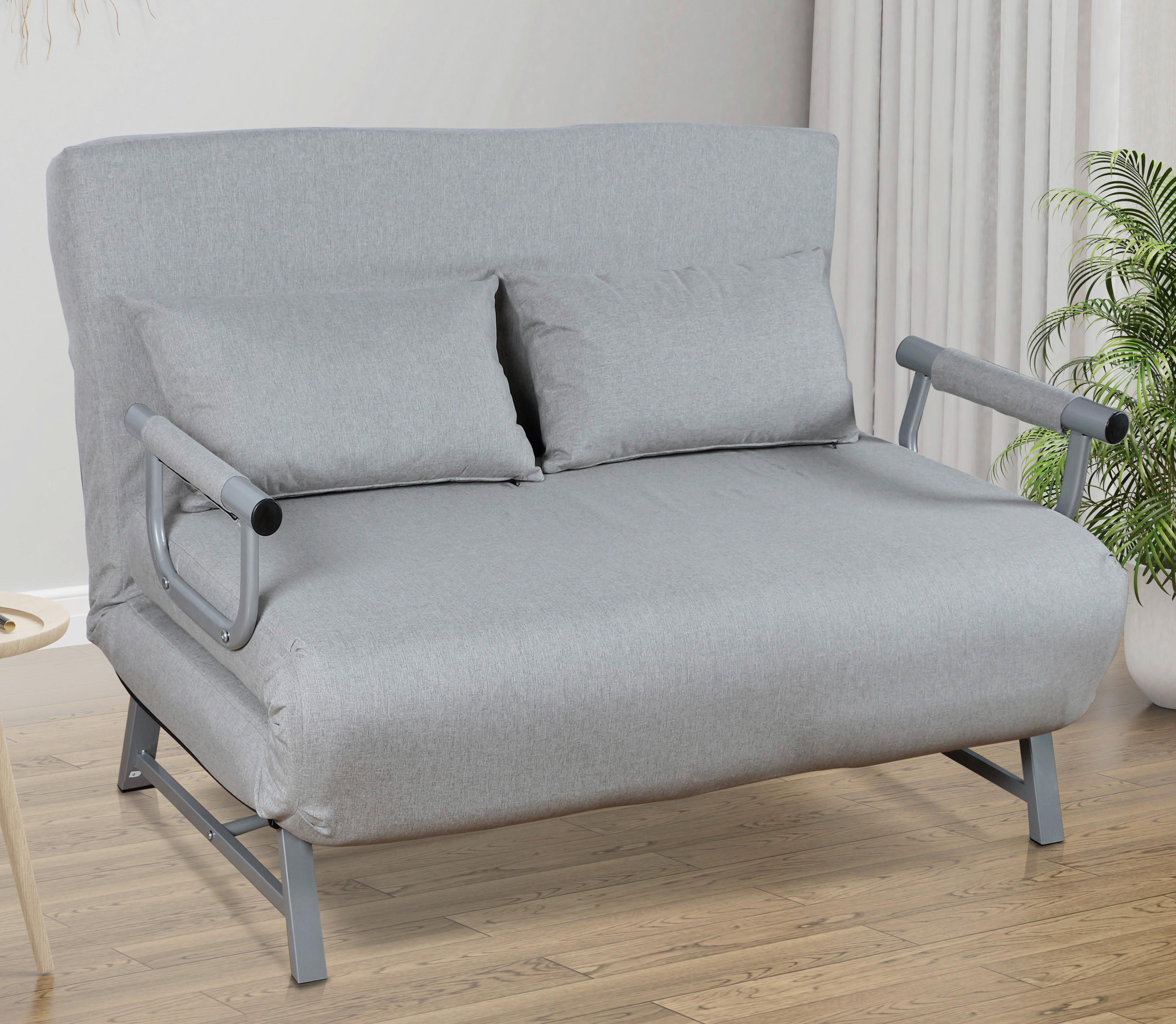 Zofa S Funkcijo Ležišča Kolino Ii, Siva - siva, Moderno, kovina/tekstil (127/95/78cm) - MID.YOU