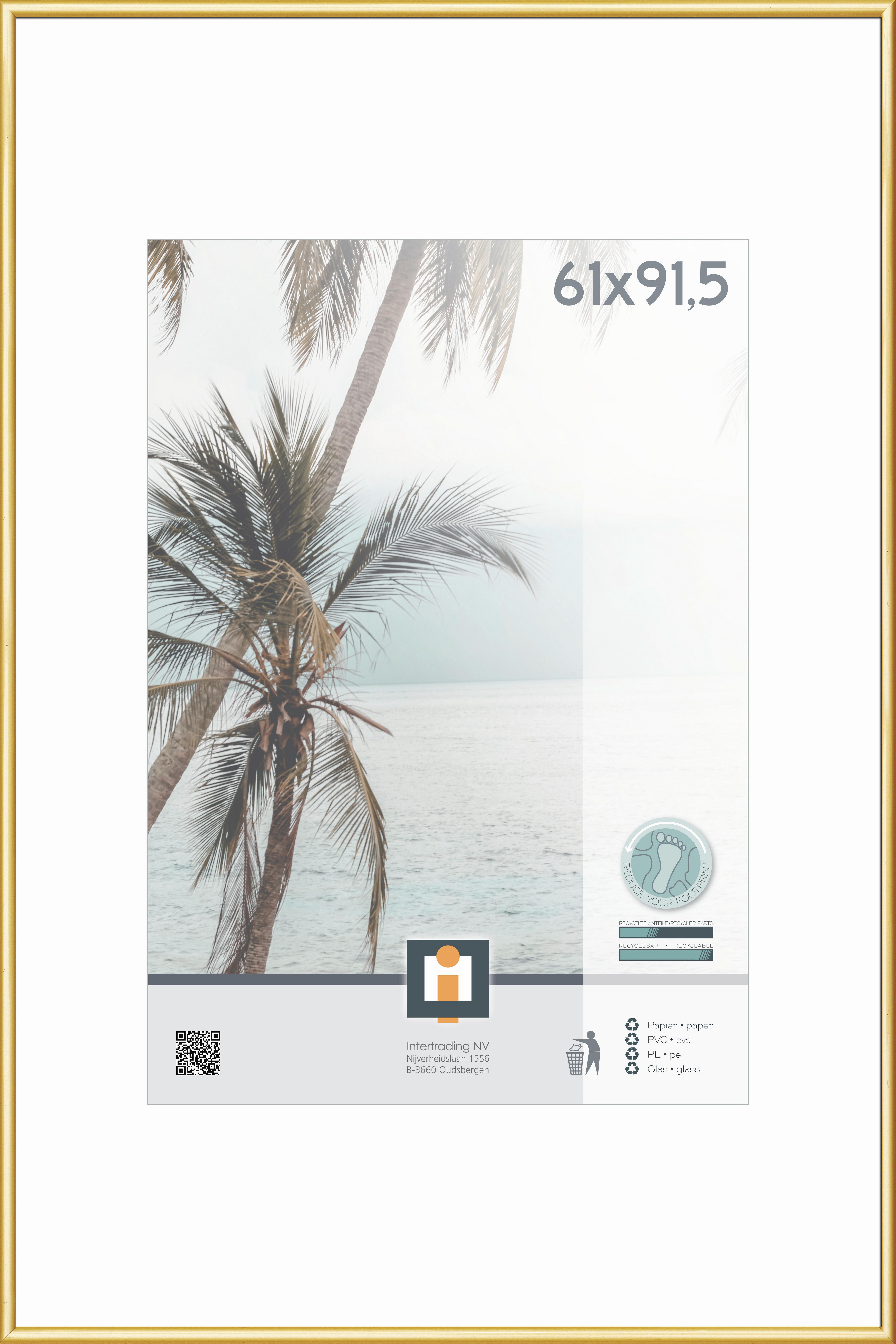 RAMKA NA ZDJĘCIA 660705 - kolor złoty, Basics, tworzywo sztuczne/szkło (92,6/62,2cm)