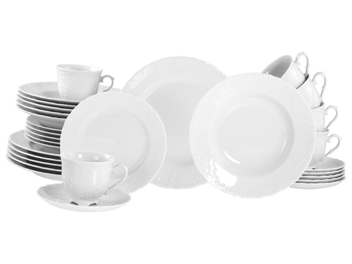 Kombinirani Servis Rokoko, 30-Delni - bela, Basics, keramika - Creatable