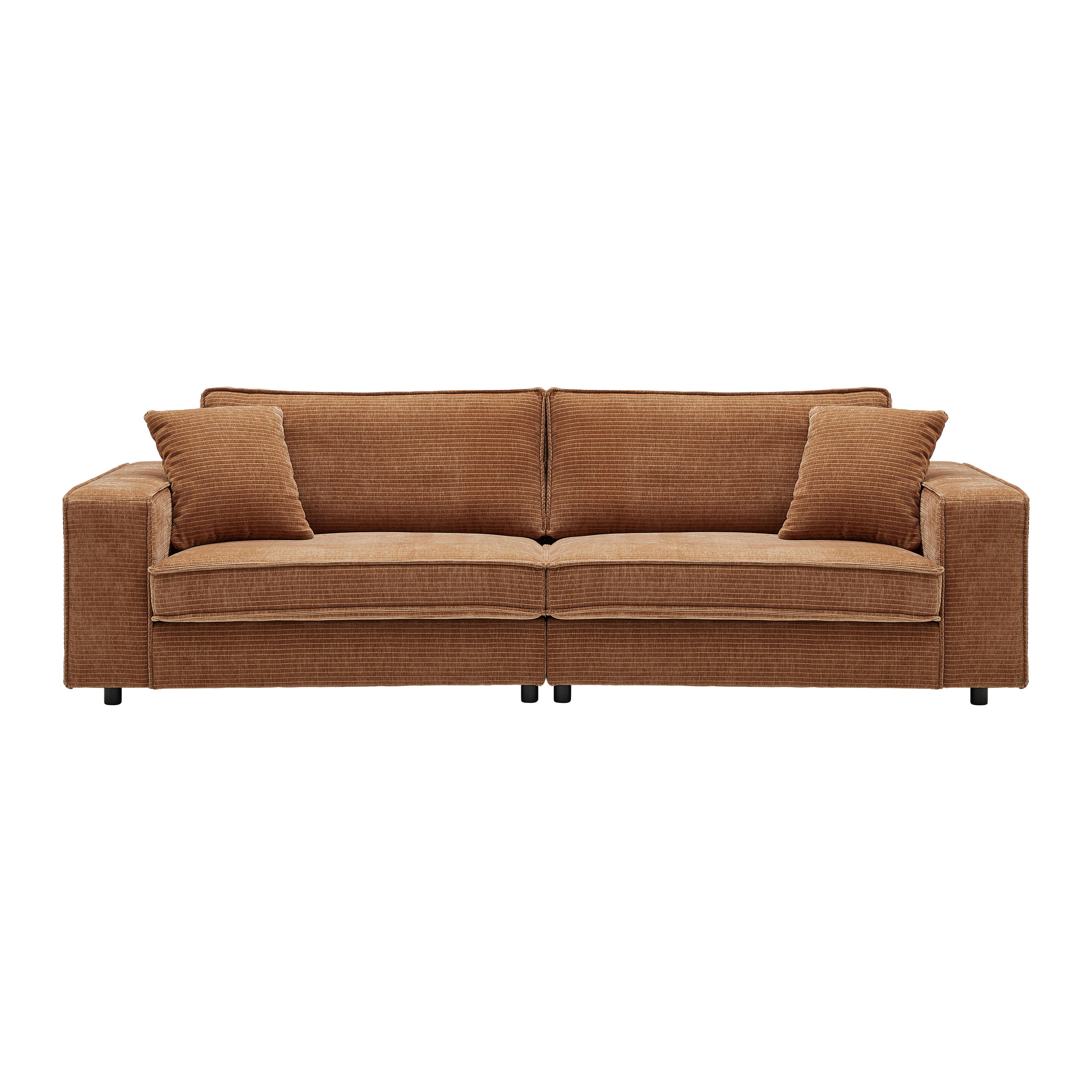 Trosed Missisipi, Opečnato Rjava - opečnato rjava/črna, Moderno, umetna masa/tekstil (273/74/110cm) - Premium Living