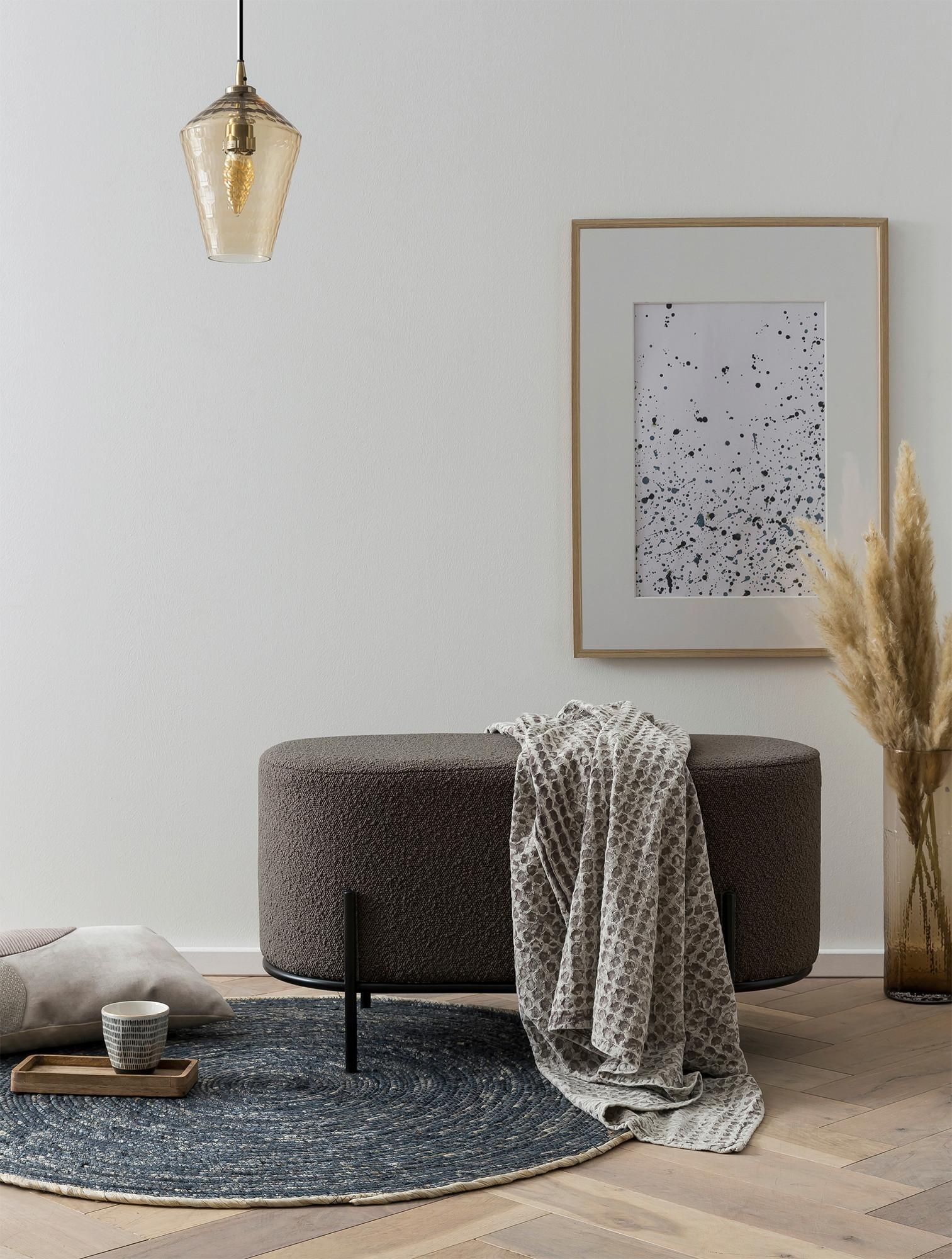 Tabure Bouclé, Antracit - črna/antracit, Moderno, kovina/tekstil (80/42/40cm) - Livetastic