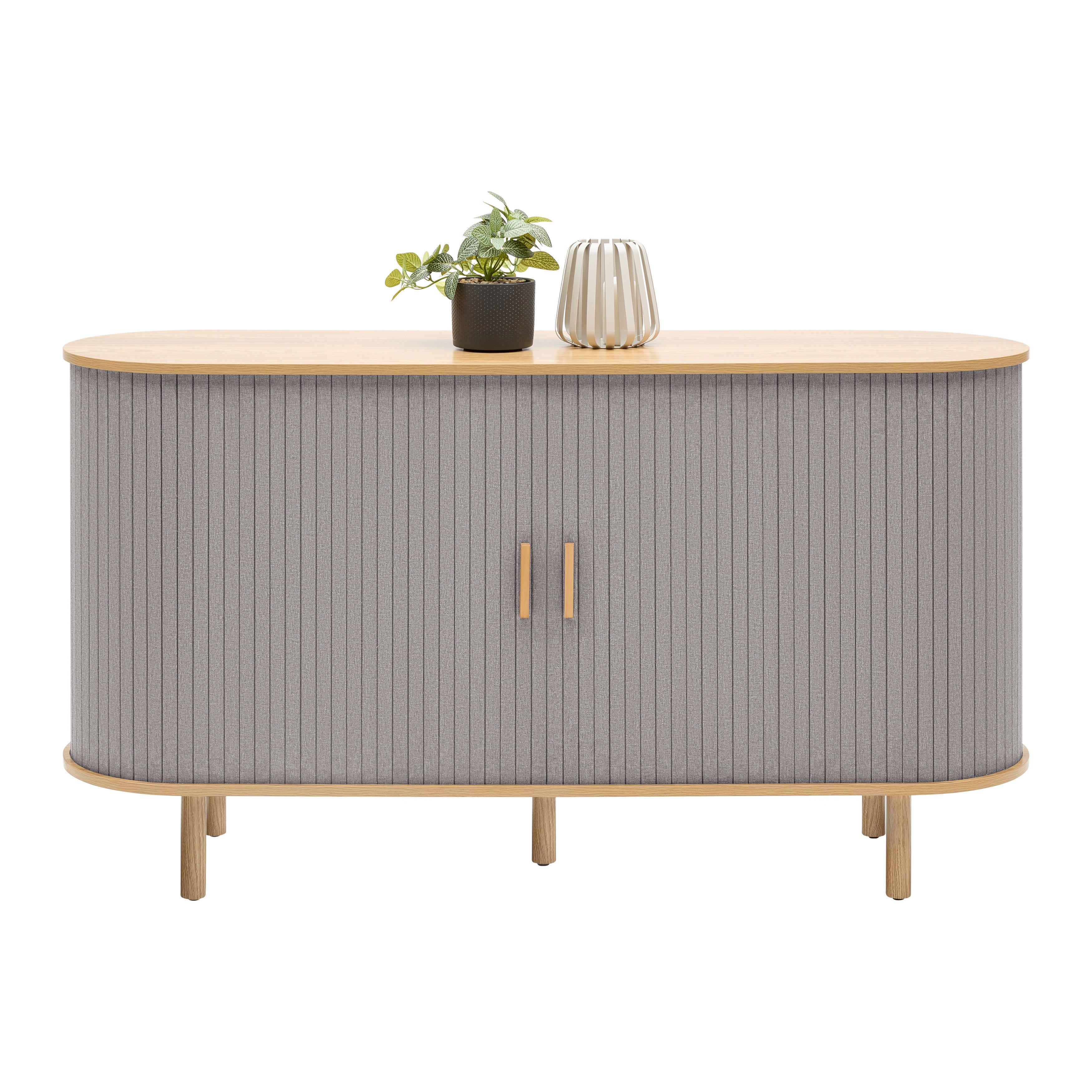 SIDEBOARD ARVID -EXKLUSIV- - grå/naturfärgad, Modern, trämaterial/trä (140/75/40cm) - Mömax