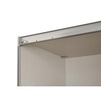 Schwebetürenschrank Lumos Glas Weiß - Silberfarben/Alufarben, KONVENTIONELL, Glas/Holzwerkstoff (249/222/68cm) - Based