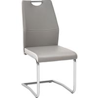 KRZESŁO NA PŁOZIE NORBERT - biały/szary, Design, metal/tkanina (44/97/60cm) - Carryhome