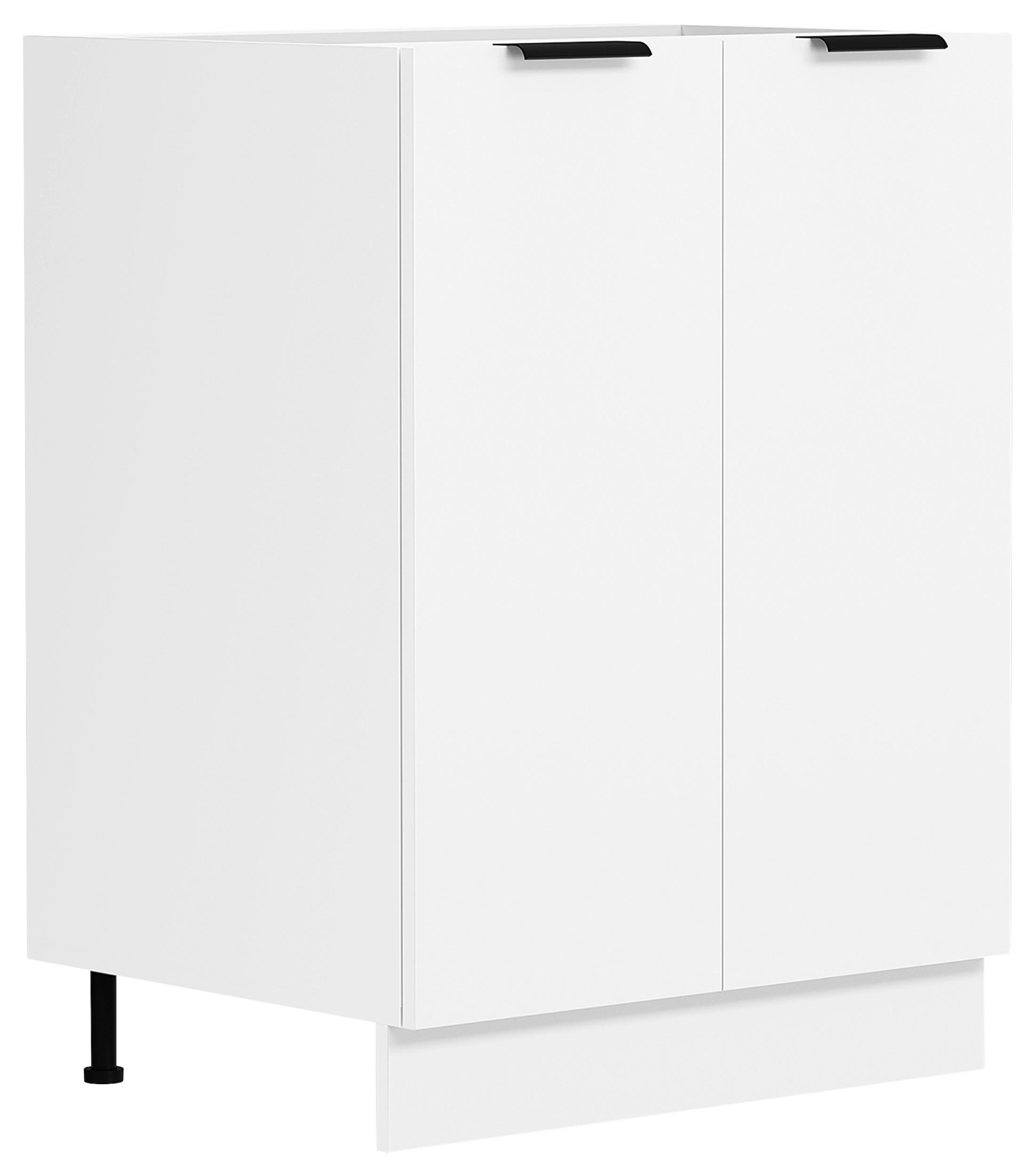 Kuhinjska Spodnja Omarica Fasola, Bela, Š 60cm - črna/bela, Trend, umetna masa/leseni material (60/82/46cm) - MID.YOU